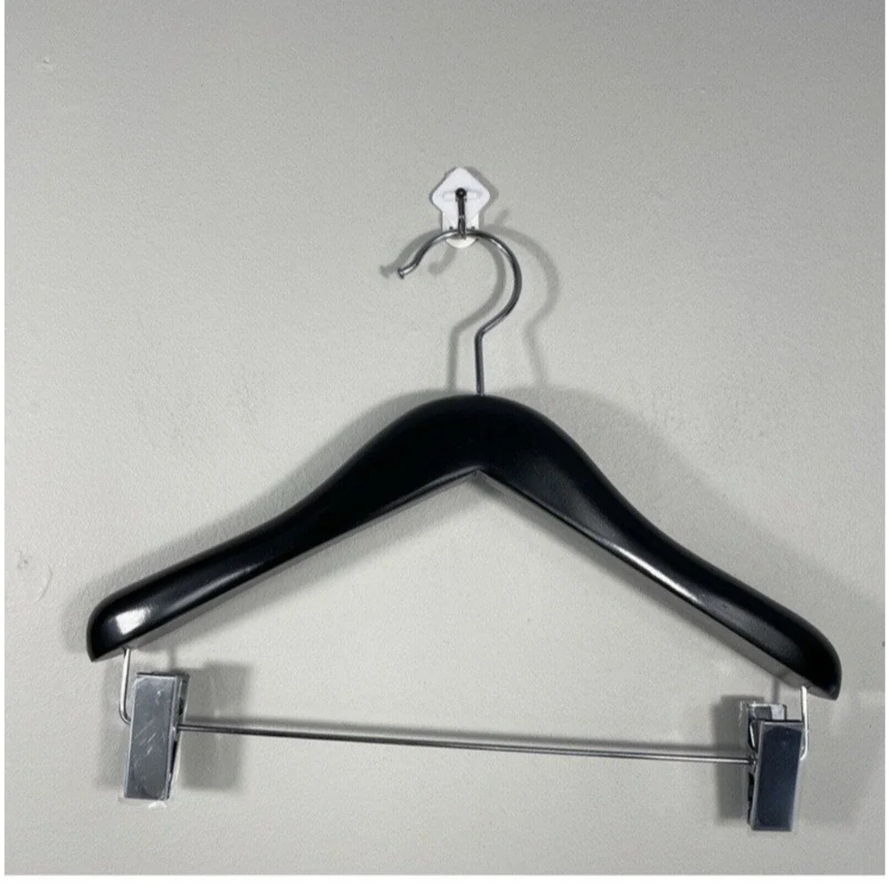 EMPORIO ARMANI Logo Black Wood Hanger For Suit, Shirts, Pants, Jackets.